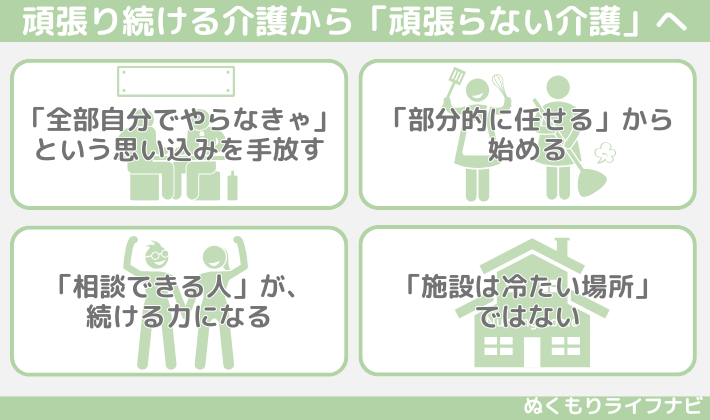 頑張り続ける介護から「頑張らない介護」へ